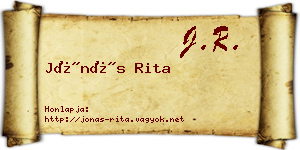 Jónás Rita névjegykártya