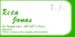 rita jonas business card